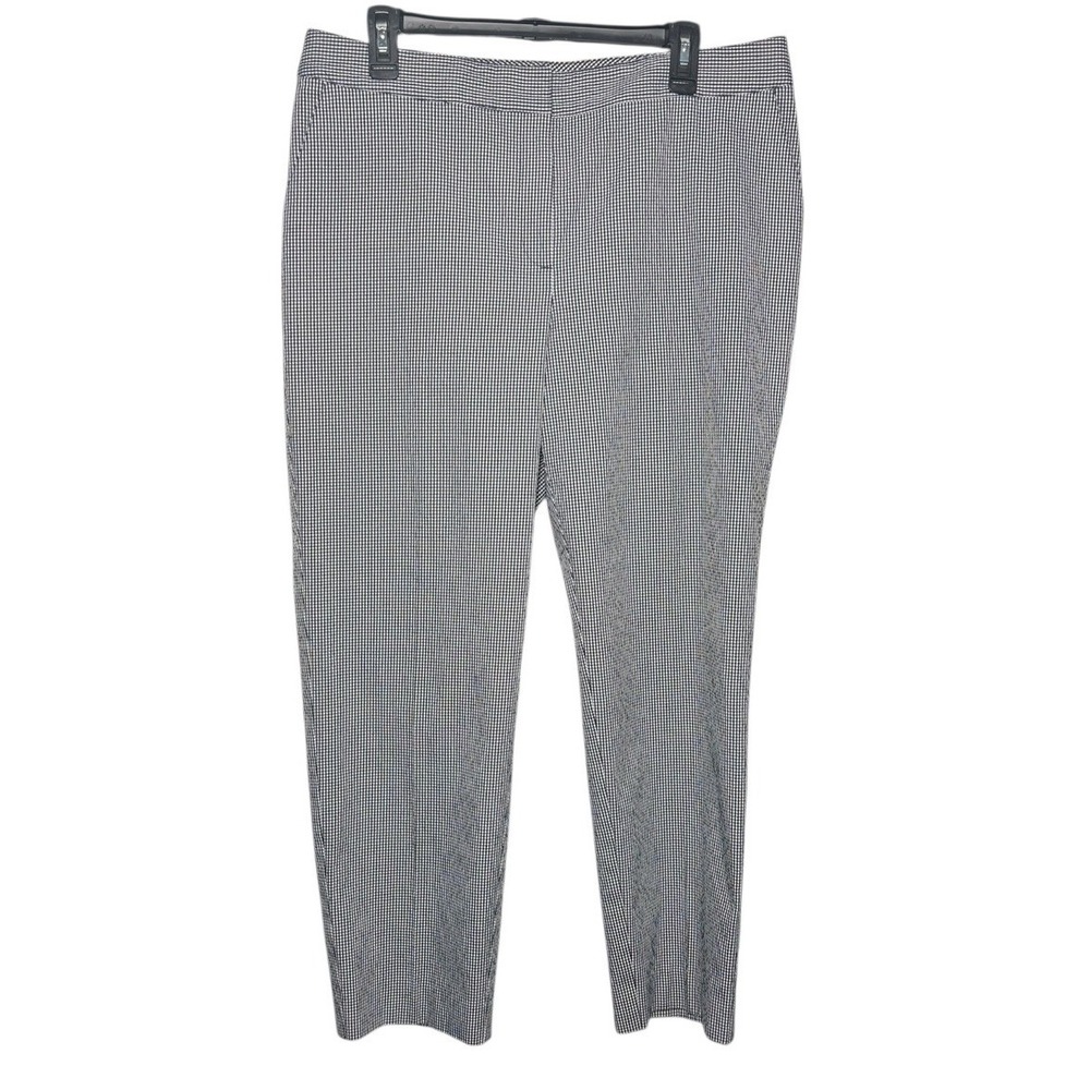 St. John Blue Gingham Check Women's  Lightweight Pants Sz 14 Flaw Old Money‎